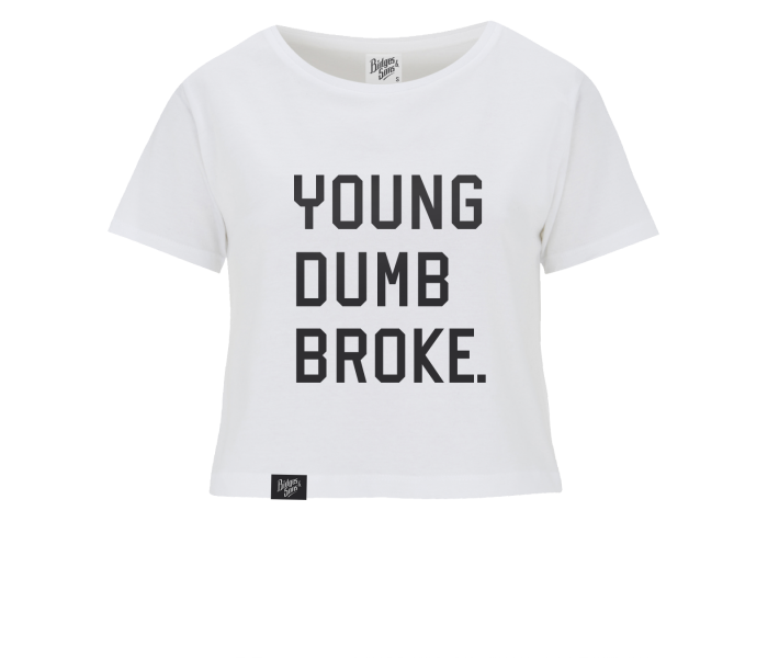 bidges-and-sons_ladies_crop-top-t-shirt_young-dumb-broke_white_isolated_product_1843_4134