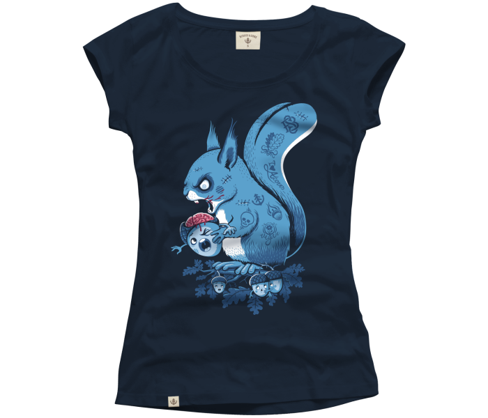 bidges-and-sons_ladies_low-cut-t-shirt_zombie-squirrel_french-navy_isolated_product_2146_4353